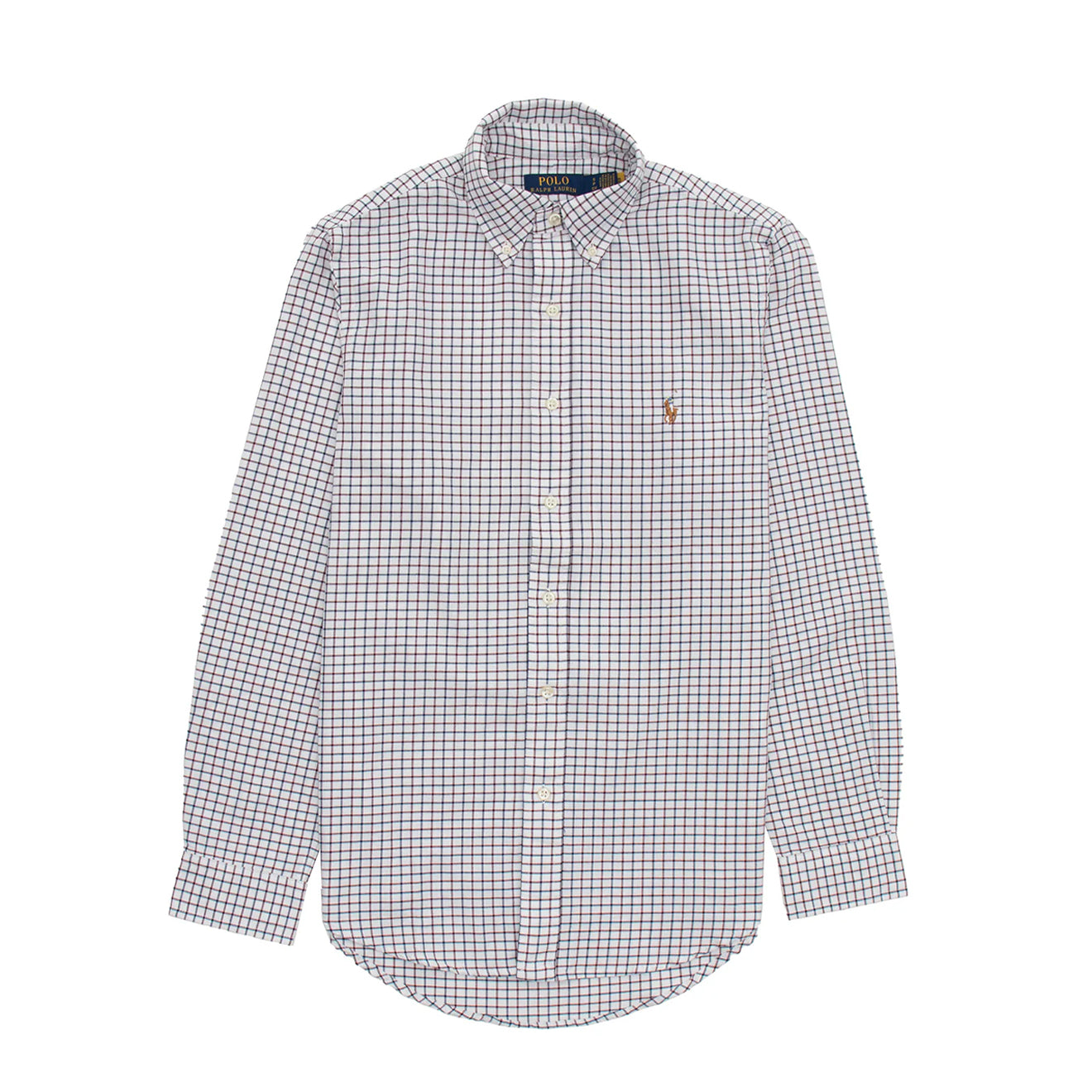 Polo Ralph Lauren L/S Grid Pattern Cotton Shirt White / Wine Multi