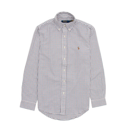 Polo Ralph Lauren L/S Grid Pattern Cotton Shirt White / Wine Multi