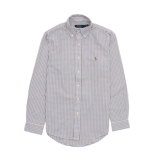 Polo Ralph Lauren L/S Grid Pattern Cotton Shirt White / Wine Multi