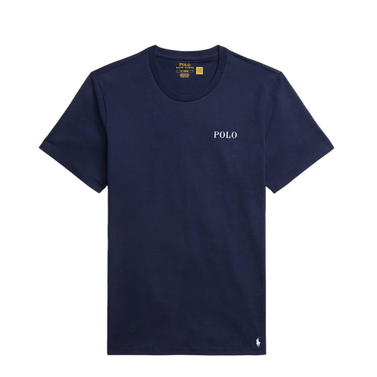 Polo Ralph Lauren Logo Cotton Jersey Sleep Shirt Cruise Navy Polo Tee - The Sporting Lodge