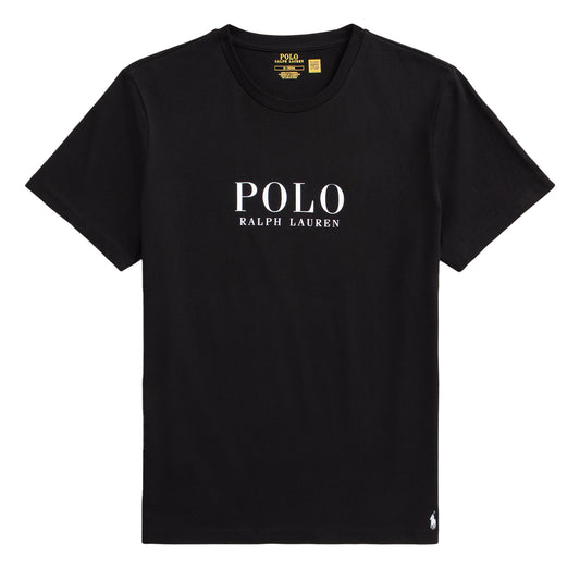 Polo Ralph Lauren Logo Cotton Jersey Sleep Shirt Polo Black - The Sporting Lodge