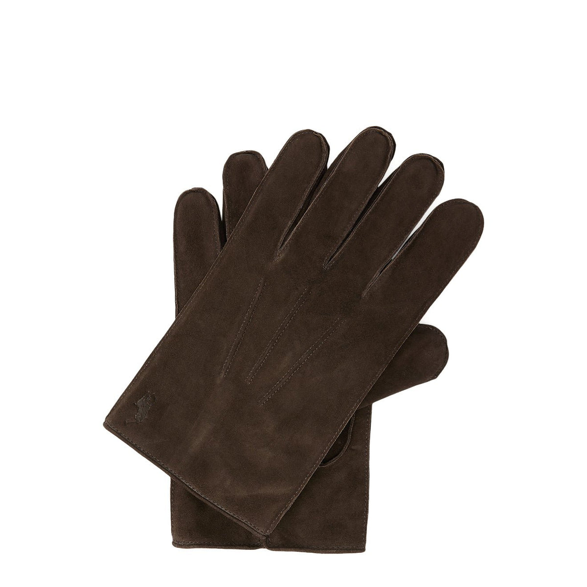 Polo Ralph Lauren Logo Debossed Leather Gloves Dark Brown