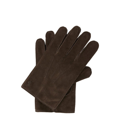 Polo Ralph Lauren Logo Debossed Leather Gloves Dark Brown