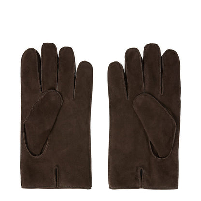 Polo Ralph Lauren Logo Debossed Leather Gloves Dark Brown