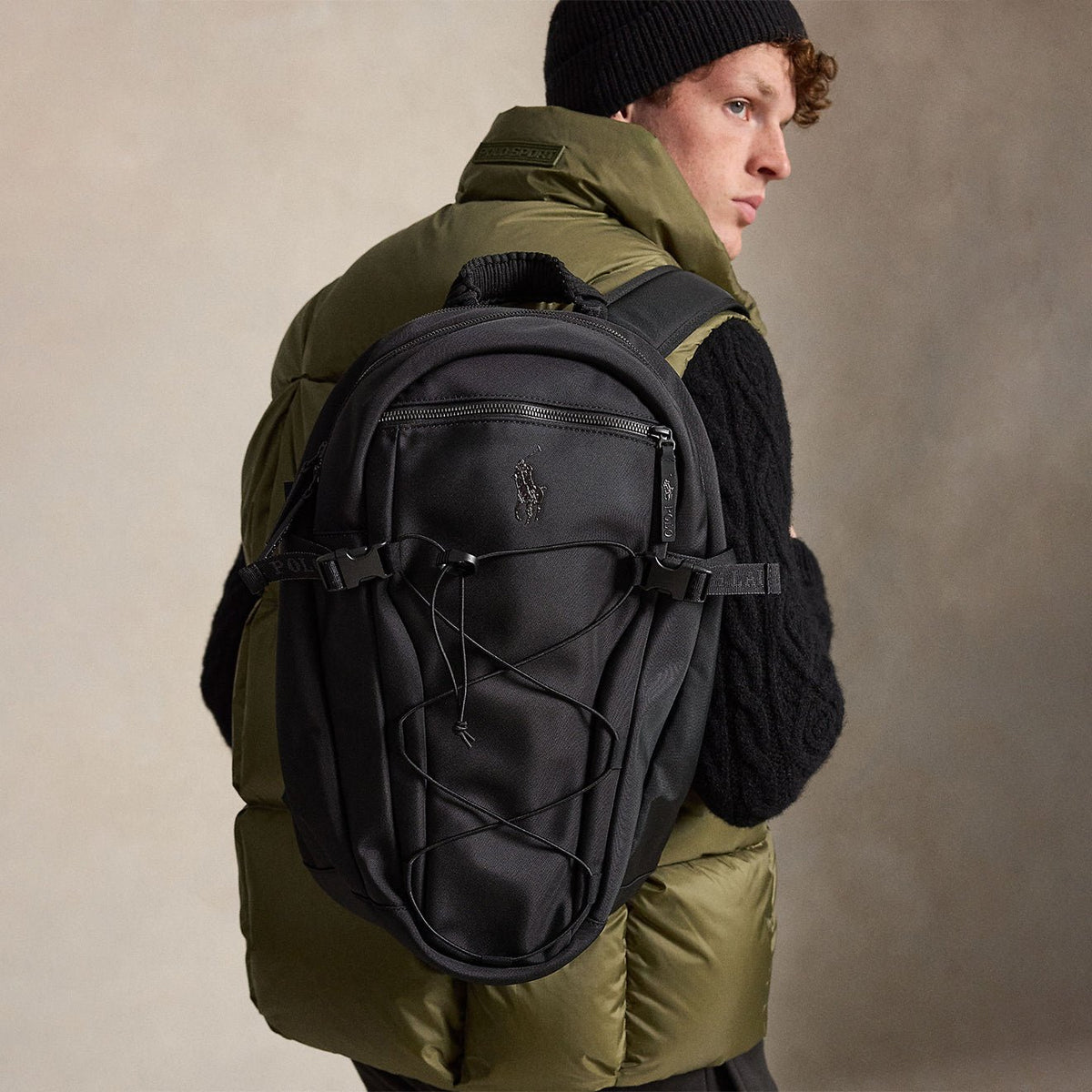 Polo Ralph Lauren Logo Trim Backpack Black