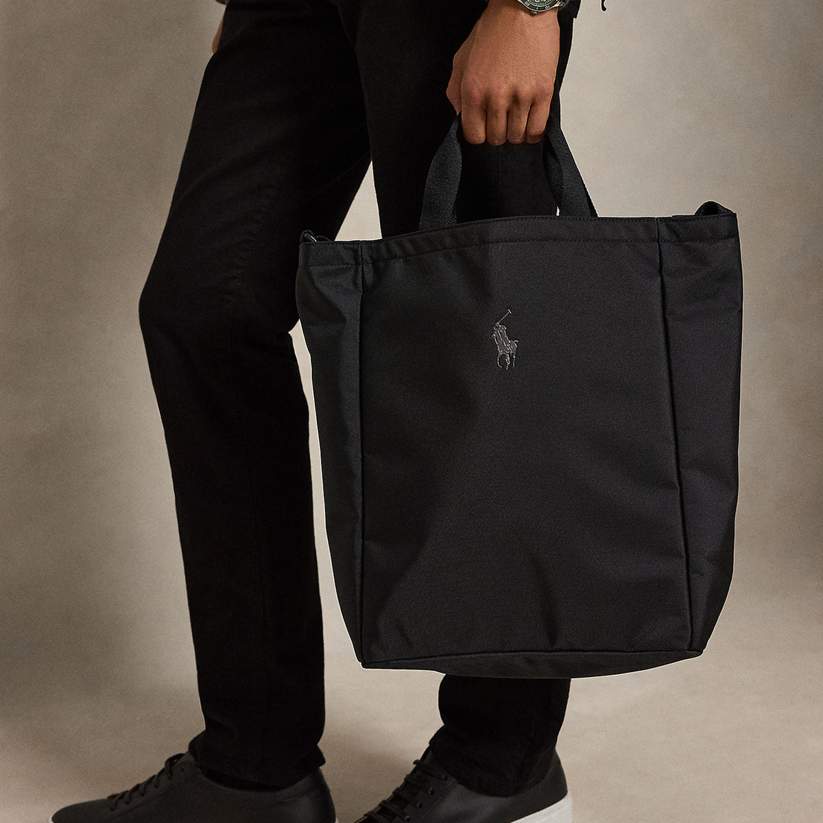 Polo Ralph Lauren Logo Trim Shopper Tote Bag Black