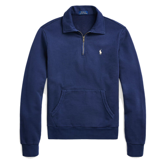Polo Ralph Lauren Loopback Fleece Quarter-Zip Sweatshirt Cruise Navy - The Sporting Lodge