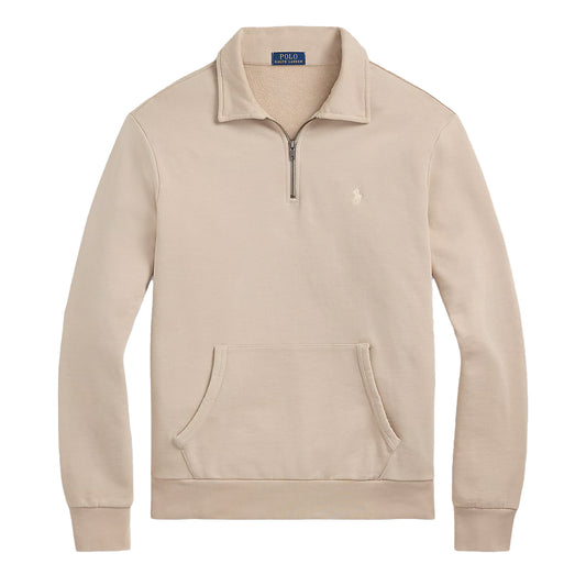 Polo Ralph Lauren Loopback Fleece Quarter-Zip Sweatshirt Stoneware Grey - The Sporting Lodge