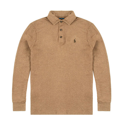 Polo Ralph Lauren Luxury Jersey Polo Shirt Nutmeg Brown Heather
