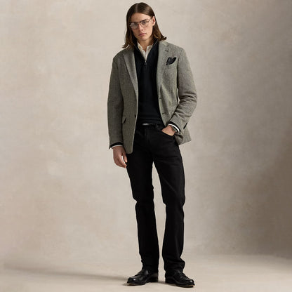 Polo Ralph Lauren Mesh-Knit Cotton Quarter-Zip Sweater Polo Black / Tonal PP - The Sporting Lodge