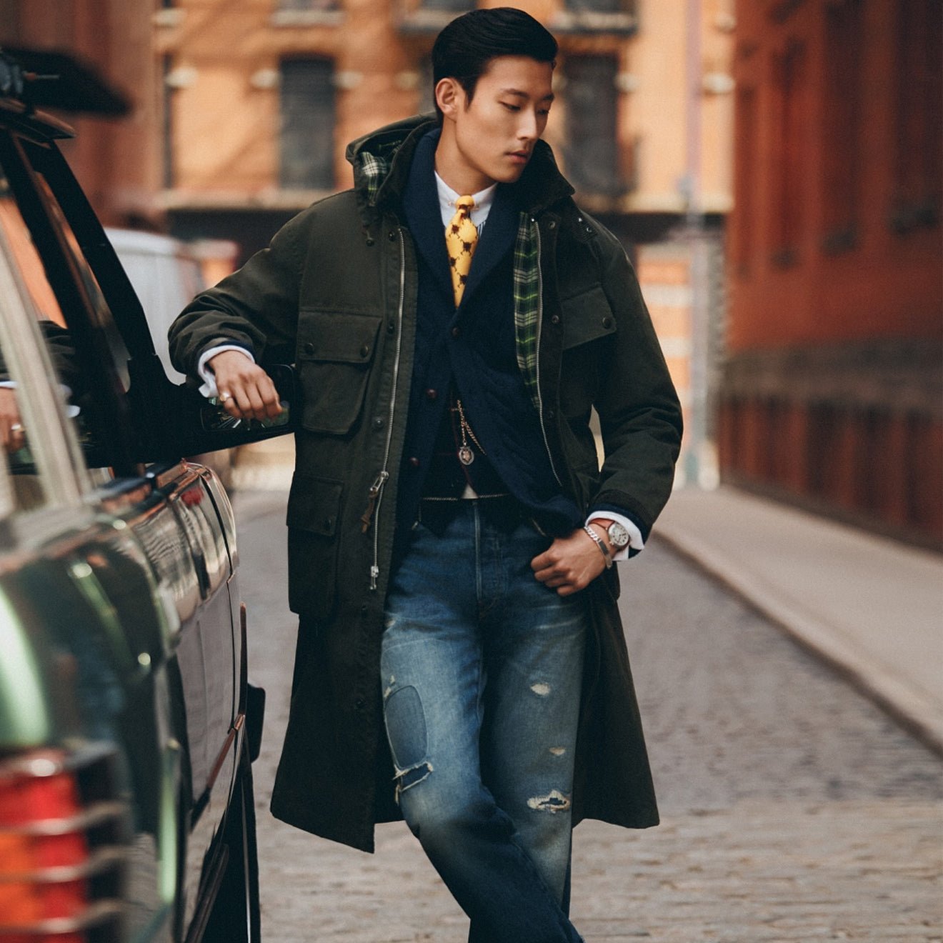 Polo Ralph Lauren Oilcloth Bike Coat Oil Cloth Green X - The Sporting Lodge