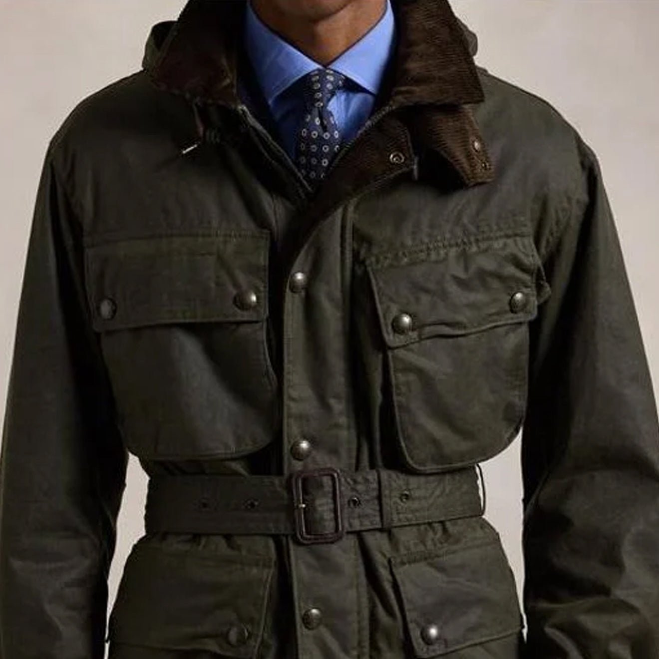 Polo Ralph Lauren Oilcloth Bike Coat Oil Cloth Green X - The Sporting Lodge