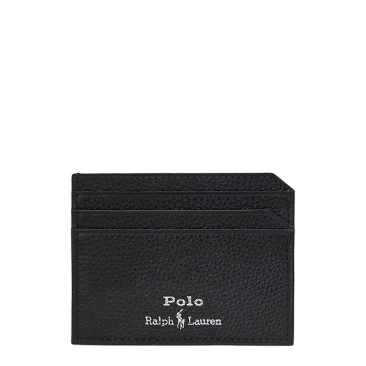 Polo Ralph Lauren Pebbled Leather Card Case Black