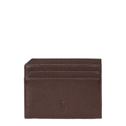 Polo Ralph Lauren Pebbled Leather Card Case Dark Brown