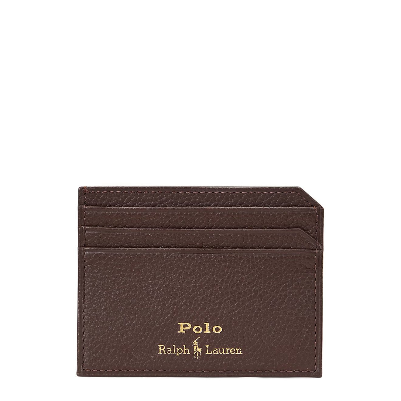 Polo Ralph Lauren Pebbled Leather Card Case Dark Brown