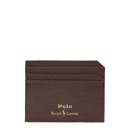Polo Ralph Lauren Pebbled Leather Card Case Dark Brown