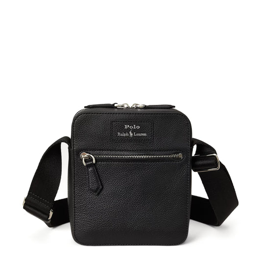 Polo Ralph Lauren Pebbled Leather Crossbody Bag Black