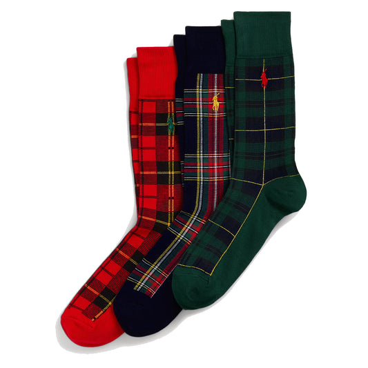 Polo Ralph Lauren Plaid Trouser 3-Sock Gift Set Assorted - The Sporting Lodge