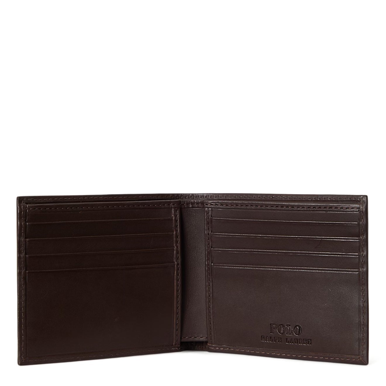 Polo Ralph Lauren Polo Bear Leather Billfold Wallet Dark Brown