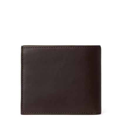 Polo Ralph Lauren Polo Bear Leather Billfold Wallet Dark Brown