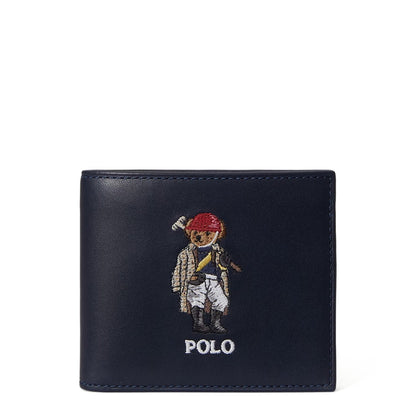 Polo Ralph Lauren Polo Bear Leather Billfold Wallet Newport Navy