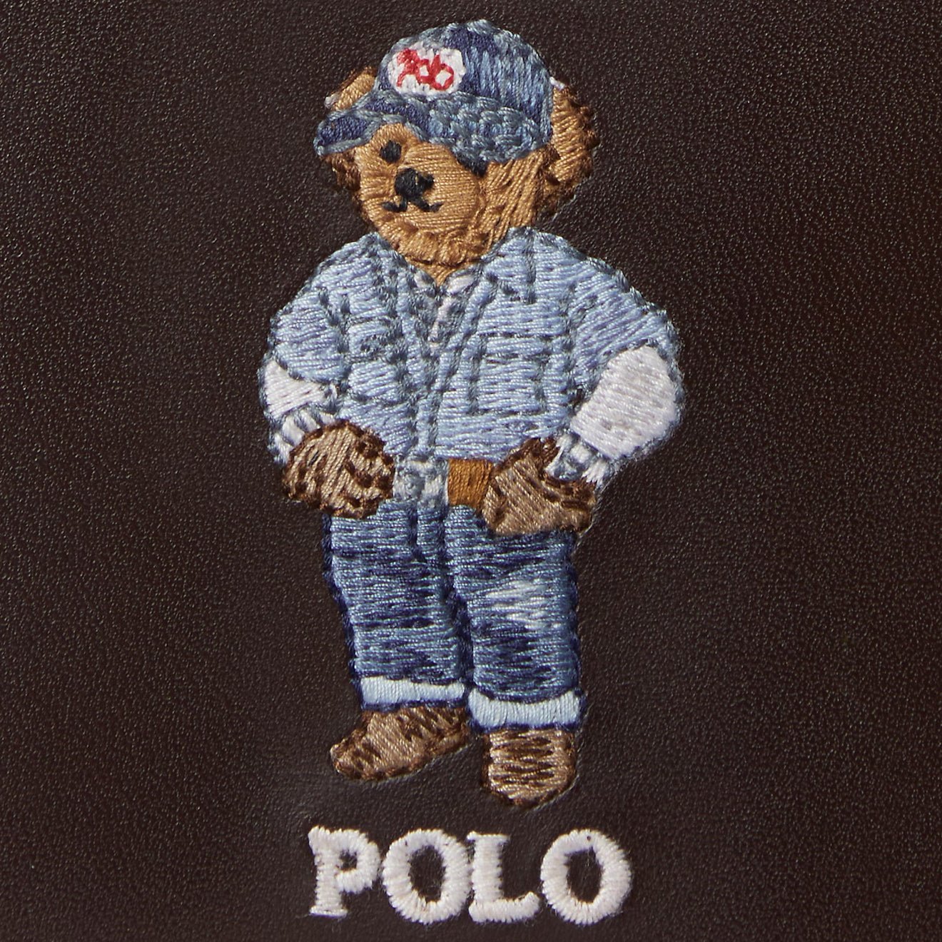 Polo Ralph Lauren Polo Bear Leather Card Case Dark Brown