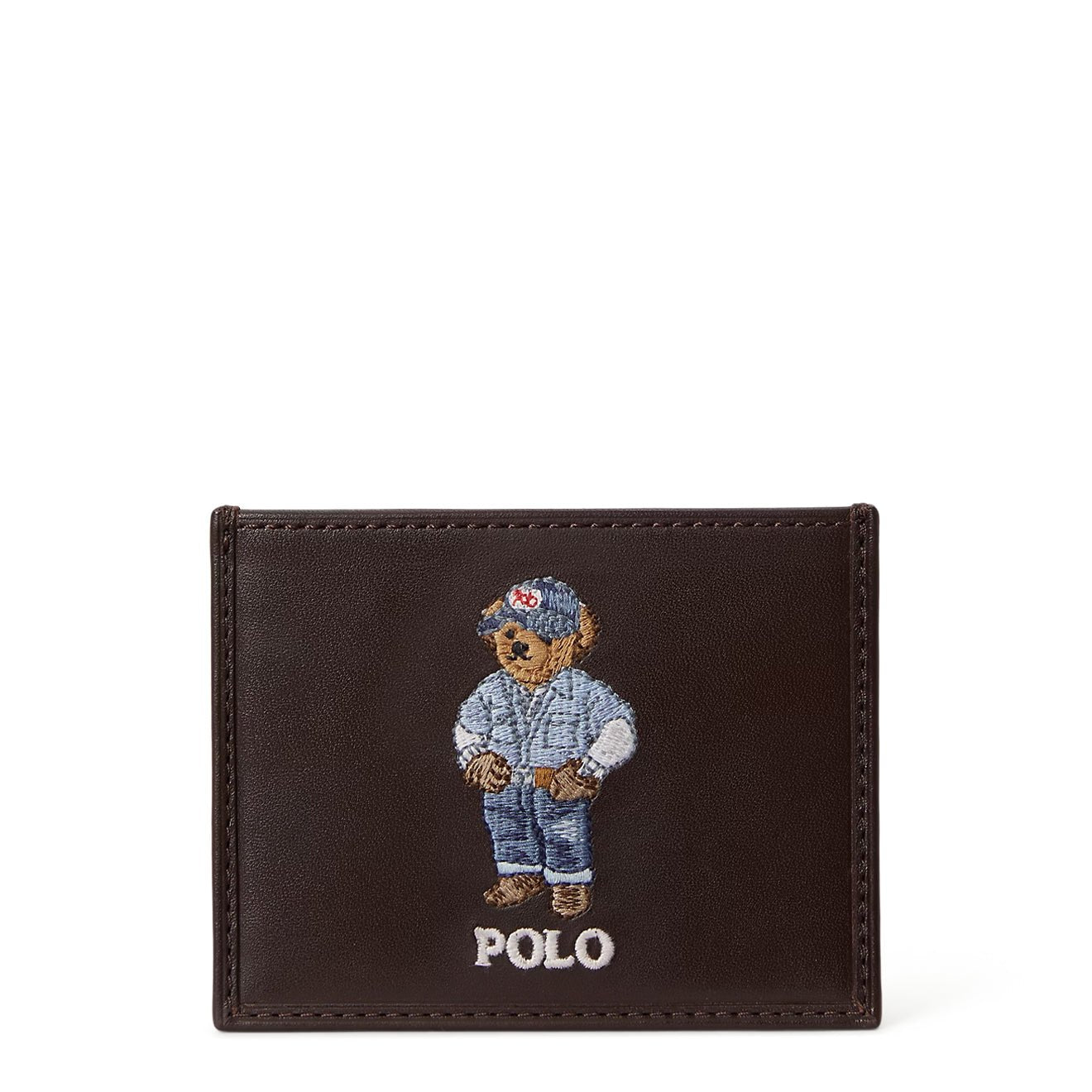 Polo Ralph Lauren Polo Bear Leather Card Case Dark Brown