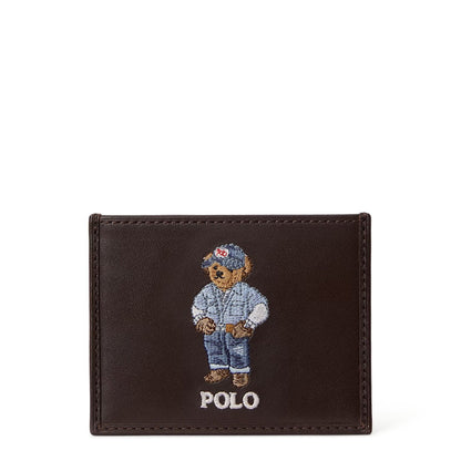 Polo Ralph Lauren Polo Bear Leather Card Case Dark Brown