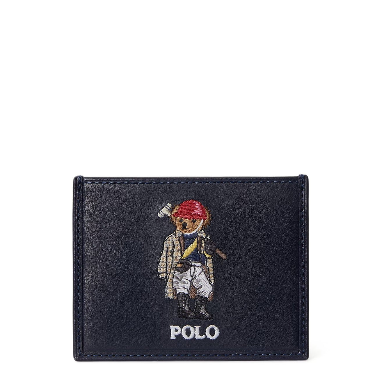 Polo Ralph Lauren Polo Bear Leather Card Case Newport Navy