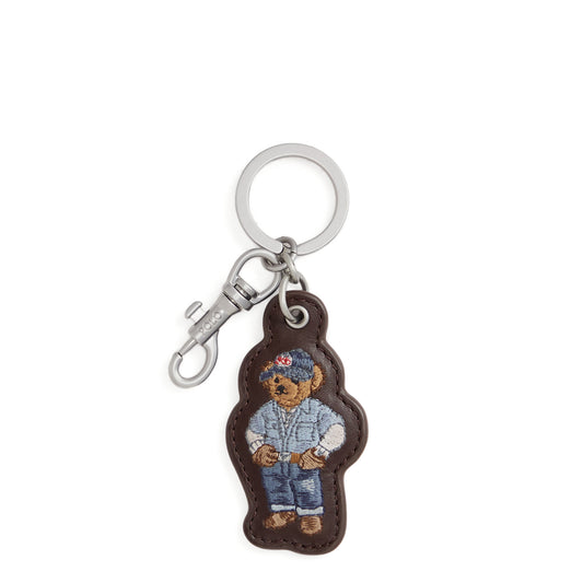 Polo Ralph Lauren Polo Bear Leather Key Fob Dark Brown