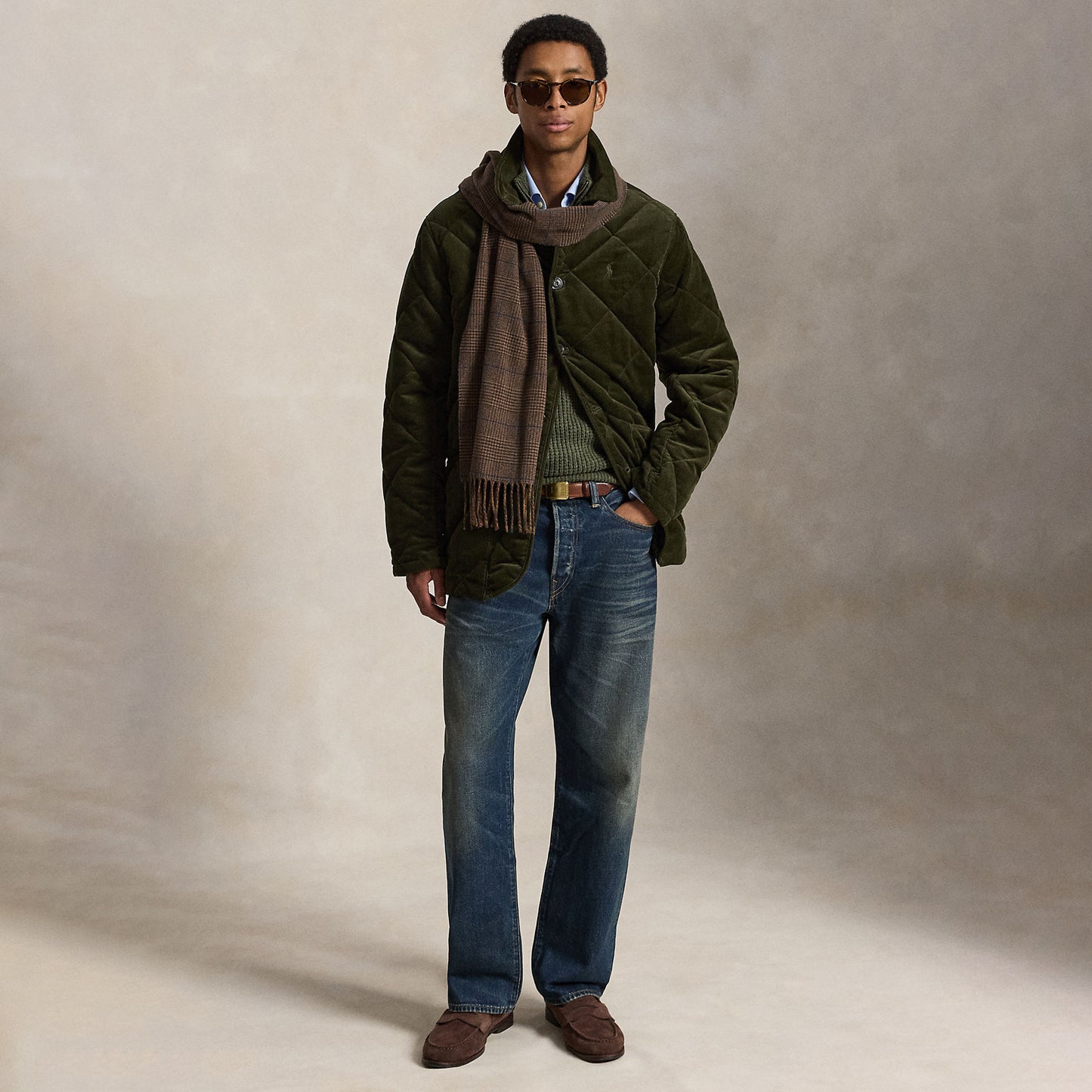 Polo Ralph Lauren Quilted Corduroy Barn Coat Company Olive
