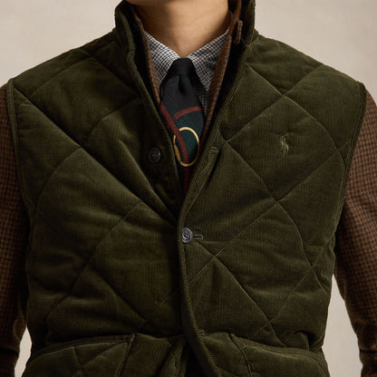 Polo Ralph Lauren Quilted Corduroy Gilet Company Olive