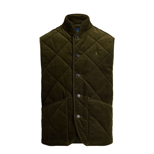 Polo Ralph Lauren Quilted Corduroy Gilet Company Olive