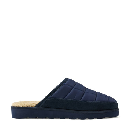 Polo Ralph Lauren Reade Suede Trim Quilted Scuff Slipper Navy Nylon / Navy Suede / Red