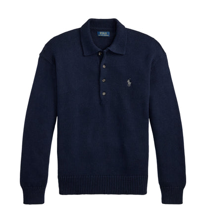 Polo Ralph Lauren Relaxed Cable Cotton Polo Sweater Hunter Navy