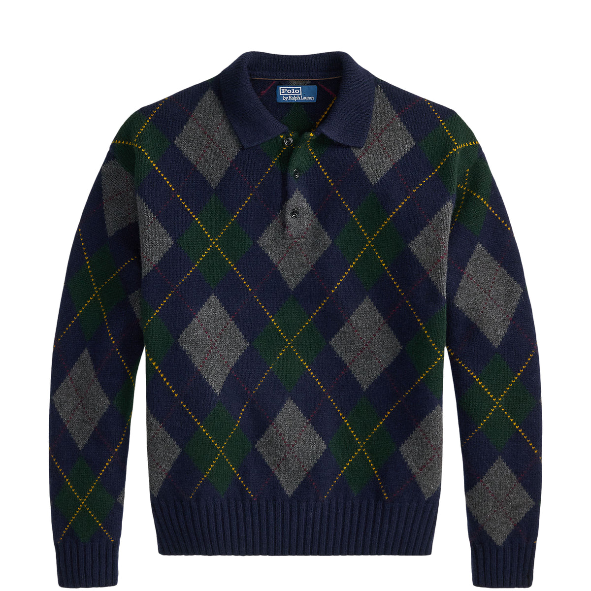 Polo Ralph Lauren Relaxed Fit Argyle Wool-Mohair Jumper Navy Multi