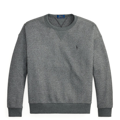 Polo Ralph Lauren Relaxed Fit Waffle Knit Sweatshirt Fortress Grey Heather