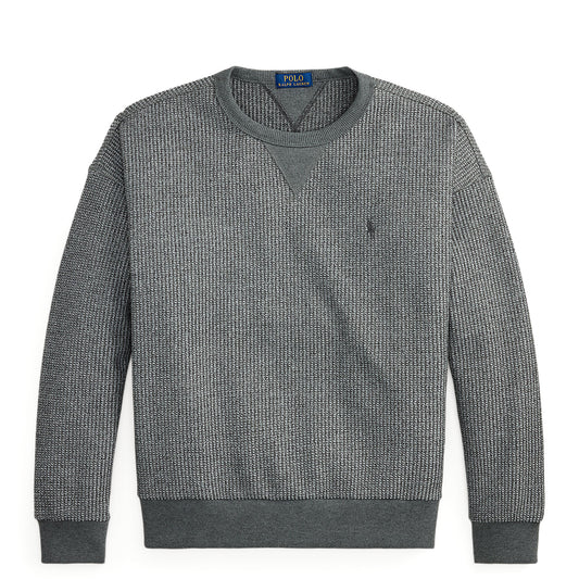 Polo Ralph Lauren Relaxed Fit Waffle Knit Sweatshirt Fortress Grey Heather
