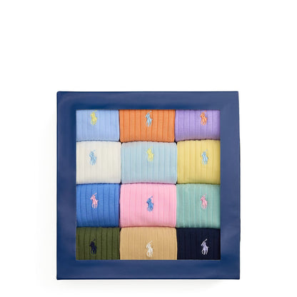 Polo Ralph Lauren Ribbed Trouser Sock 12-Pack Gift Set Pastel - The Sporting Lodge