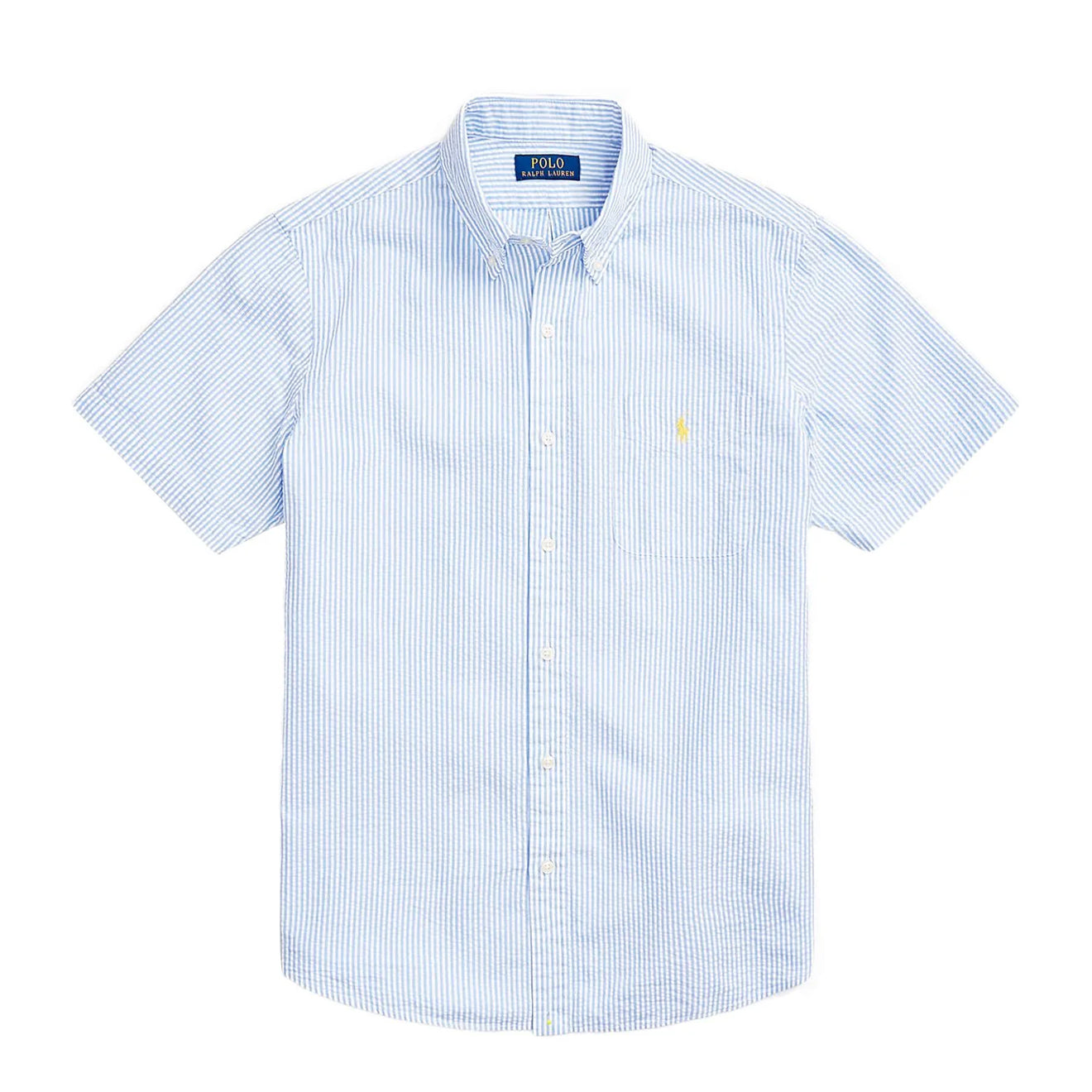 Polo Ralph Lauren Short Sleeve Sport Shirt Custom Blue / White