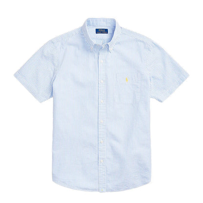 Polo Ralph Lauren Short Sleeve Sport Shirt Custom Blue / White