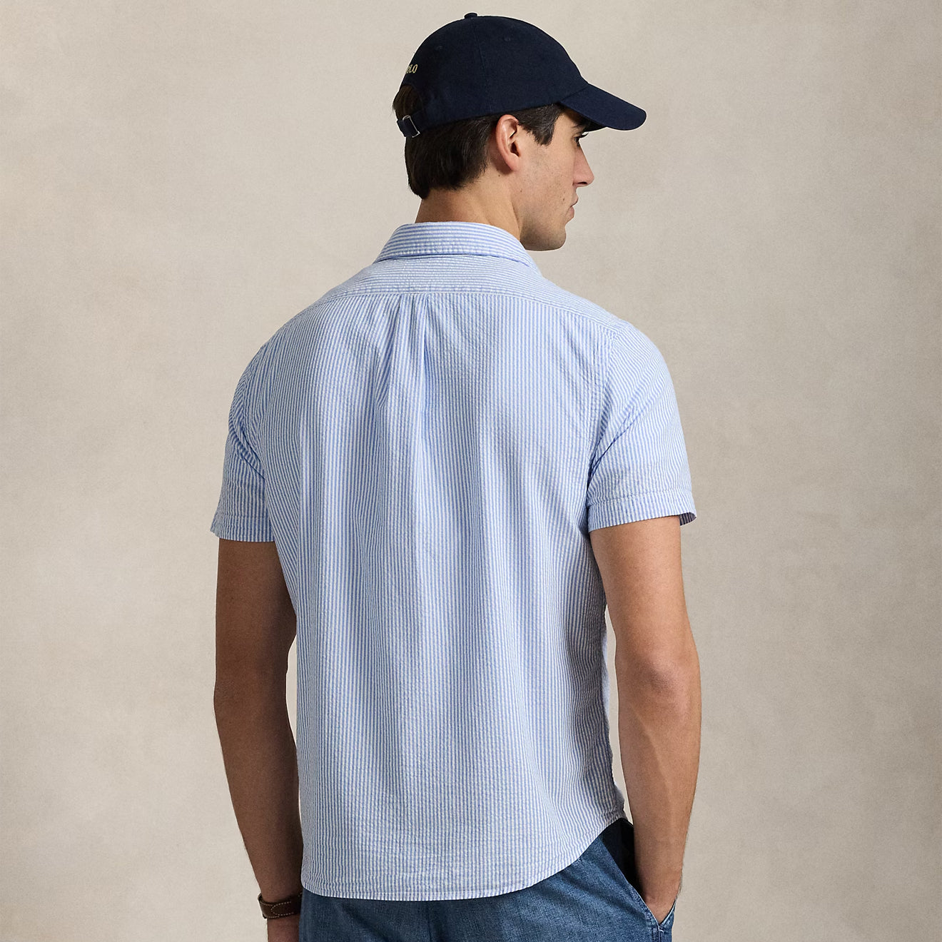 Polo Ralph Lauren Short Sleeve Sport Shirt Custom Blue / White - The Sporting Lodge
