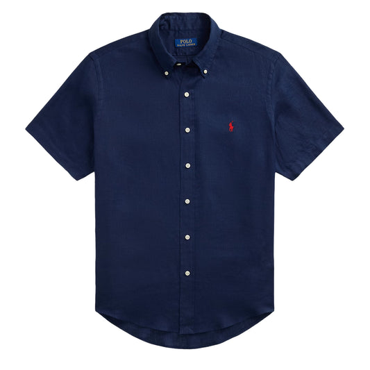 Polo Ralph Lauren Short Sleeve Sport Shirt Custom Newport Navy - The Sporting Lodge