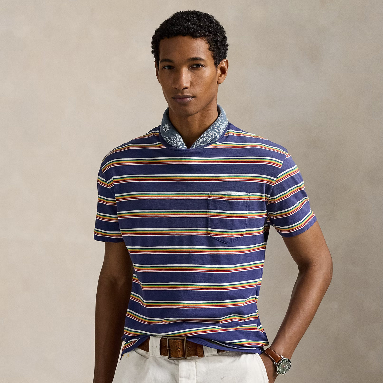 Polo Ralph Lauren Short Sleeve T Shirt Classic New Classic Navy Multi - The Sporting Lodge