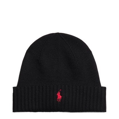 Polo Ralph Lauren Signature Pony Wool Beanie Black - The Sporting Lodge