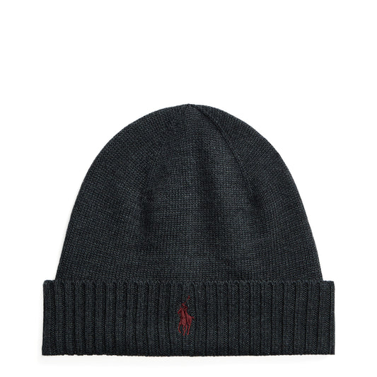 Polo Ralph Lauren Signature Pony Wool Beanie Dark Granite Heather