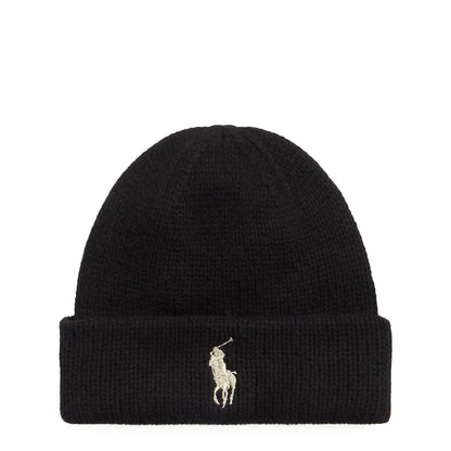 Polo Ralph Lauren Signature Pony Wool Beanie Polo Black / Gold Pp