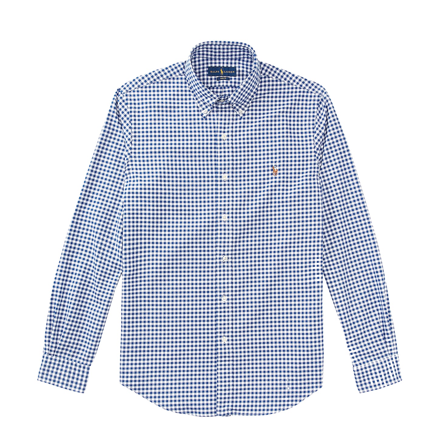 Polo Ralph Lauren Slim Fit Gingham Oxford Shirt Royal / White