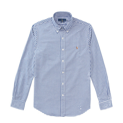 Polo Ralph Lauren Slim Fit Gingham Oxford Shirt Royal / White