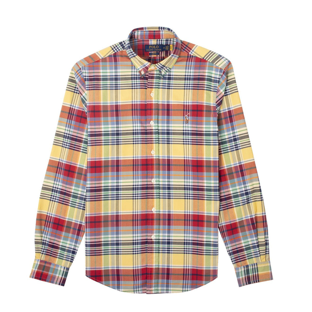 Polo Ralph Lauren Slim Fit L/S Check Shirt Yellow / Red Multi